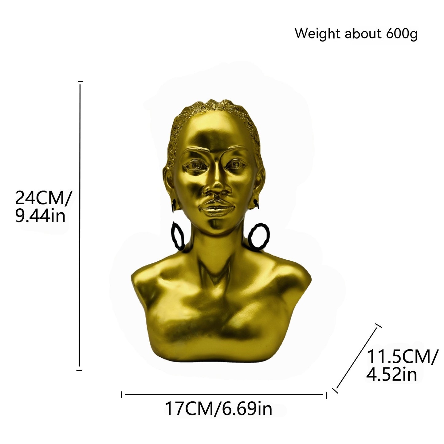 Creative African Black Girl Head Portrait Decoration Ethnic