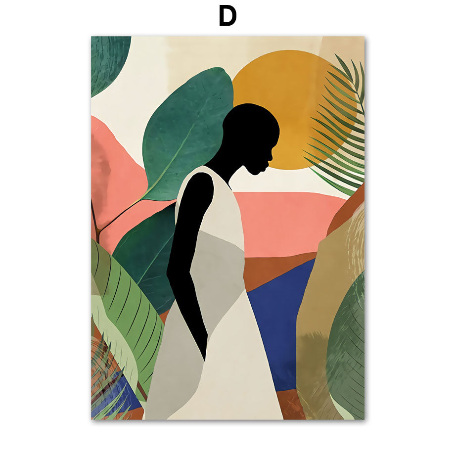 Abstract African Women Mural Art Canvas Painting