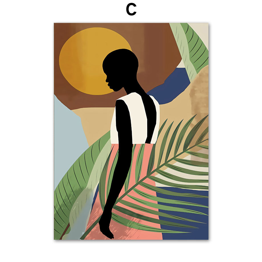 Abstract African Women Mural Art Canvas Painting