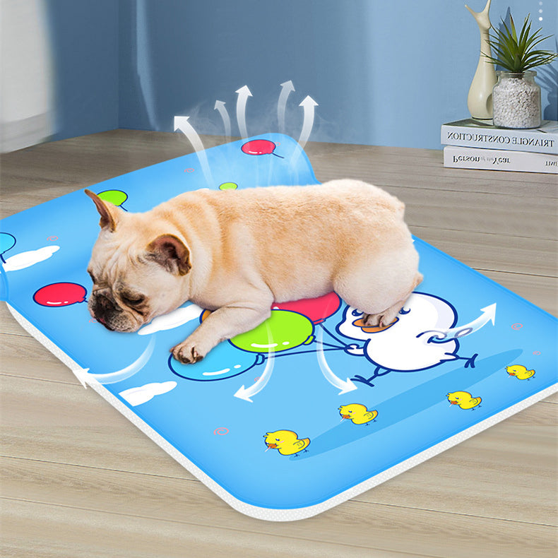 Summer Cooling Pet Mat with Pillow for Dog & Cat