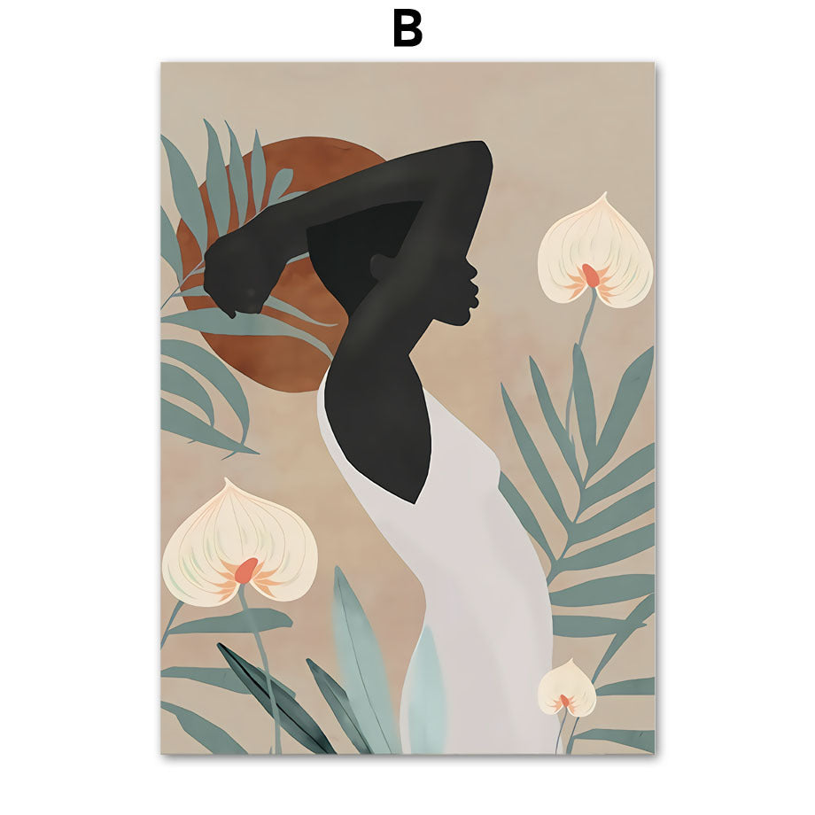 Abstract African Women Mural Art Canvas Painting