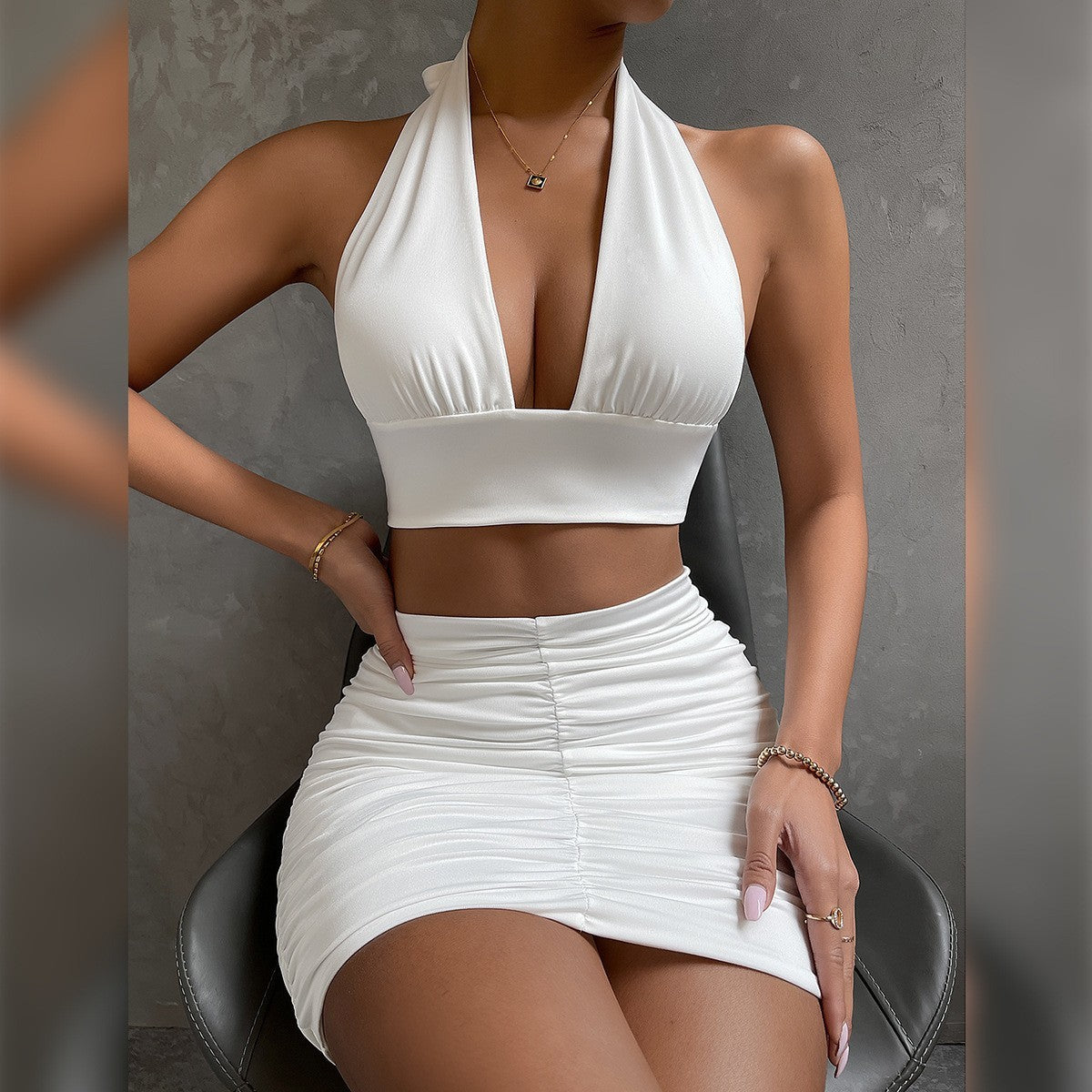 2 piece Halter and skirt