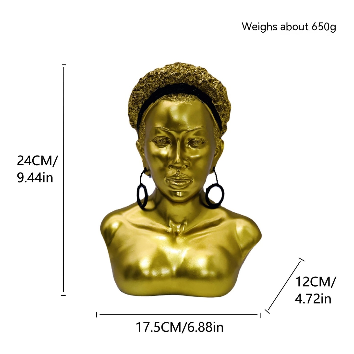 Creative African Black Girl Head Portrait Decoration Ethnic