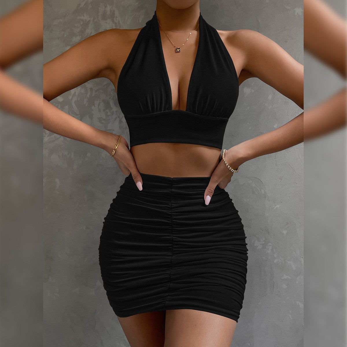 2 piece Halter and skirt