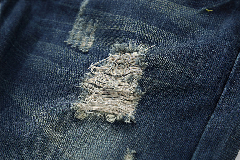 Men's Jeans Wear Hole Straight Tube