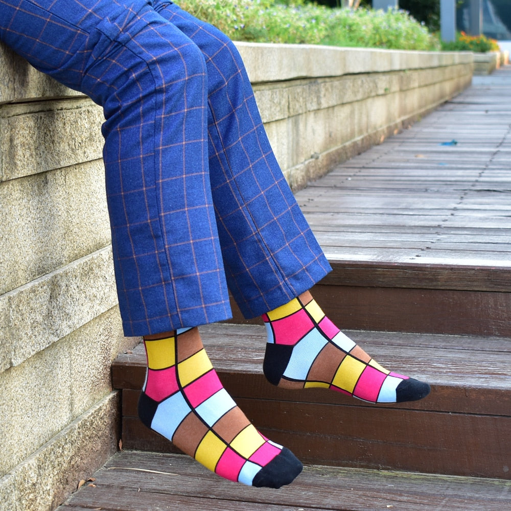 Geometric Lattice Men's Socks