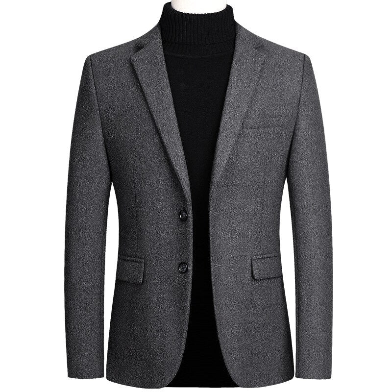 Men's Woolen Formal Wedding Tuxedo Suit Jacket