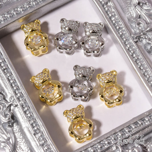 Zircon Smart Bear Three-dimensional Nail Jewelry