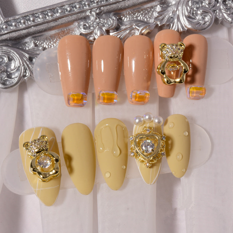 Zircon Smart Bear Three-dimensional Nail Jewelry
