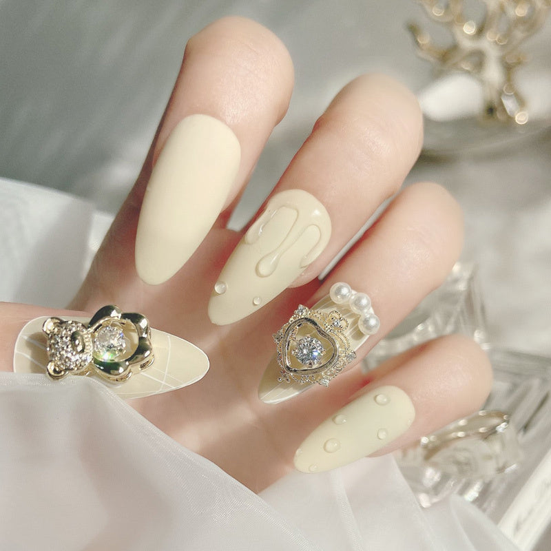 Zircon Smart Bear Three-dimensional Nail Jewelry