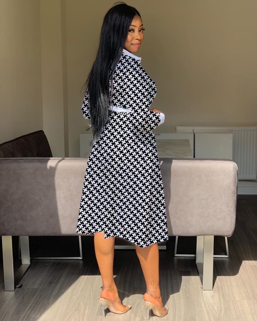 Fall Women's Plover Print Dress