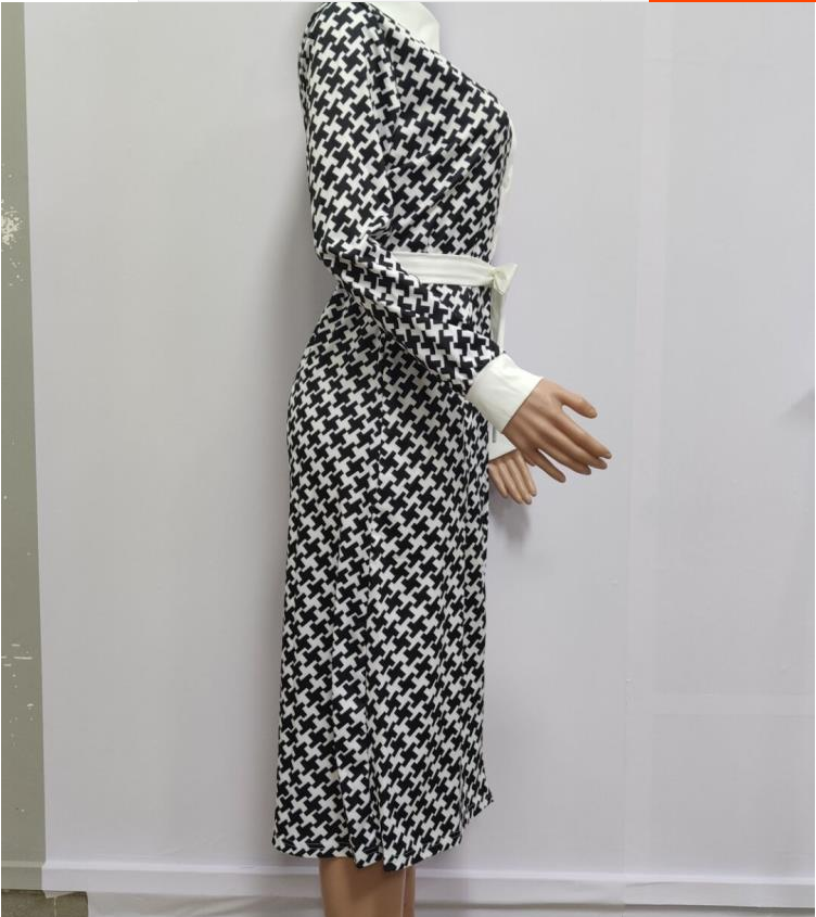 Fall Women's Plover Print Dress