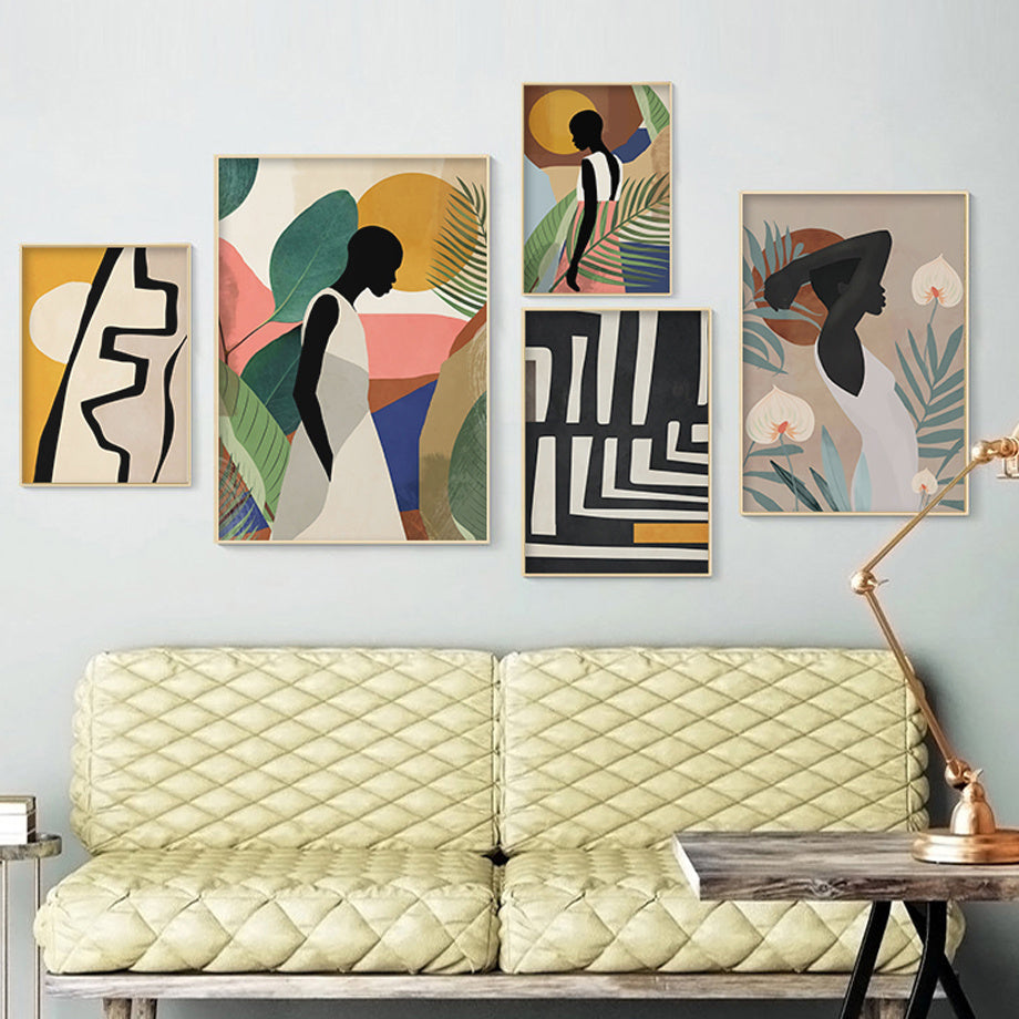 Abstract African Women Mural Art Canvas Painting
