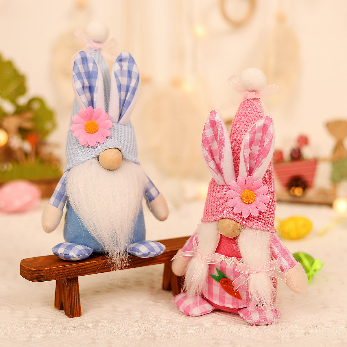 Knitted Easter bunny gnome