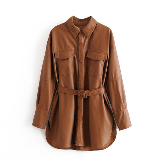 Fall All-match women's leather top.