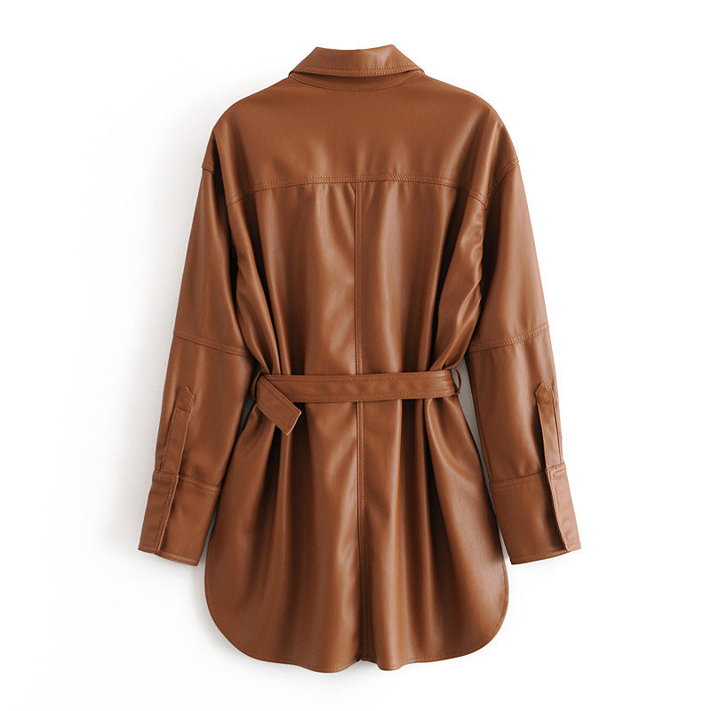 Fall All-match women's leather top.