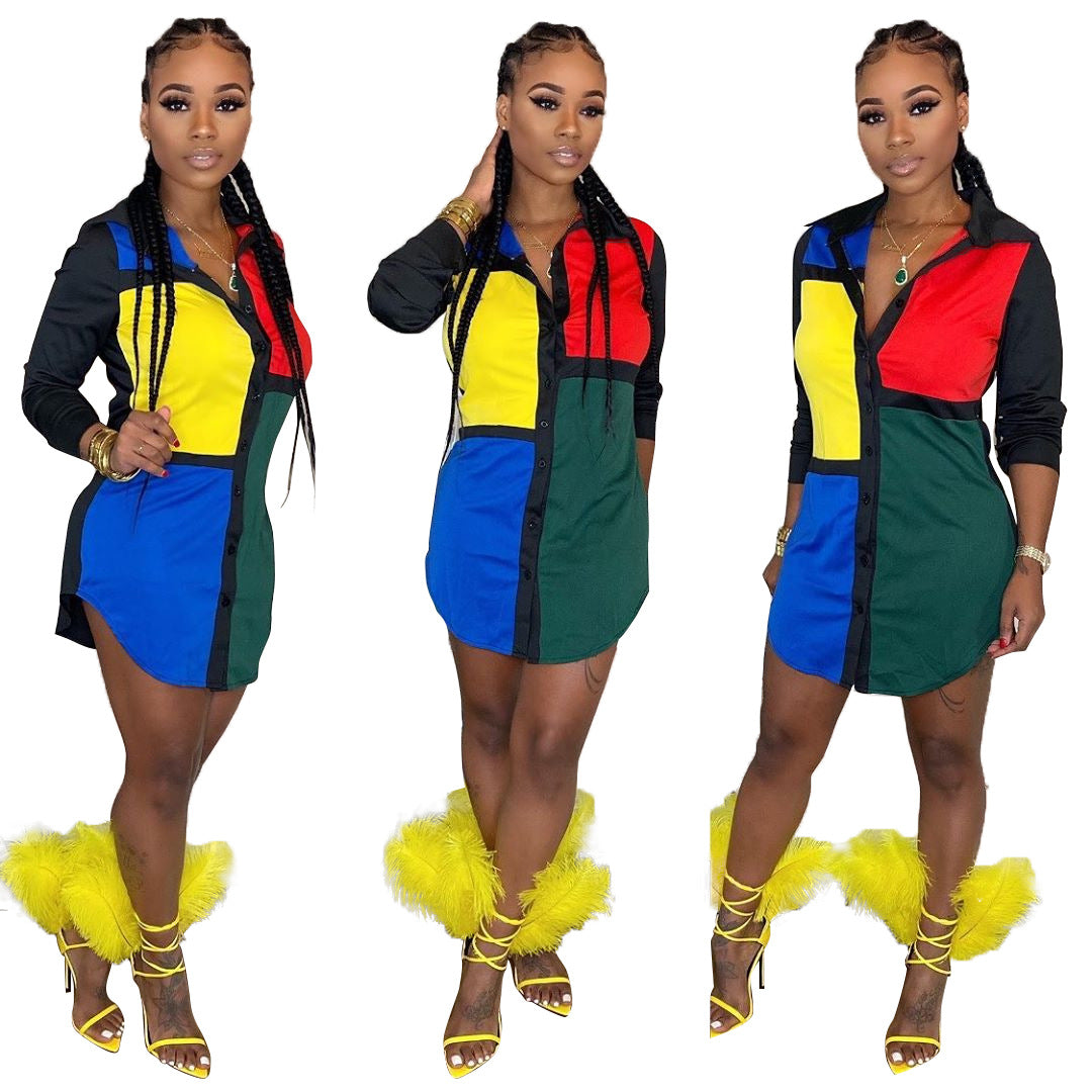 Fall Women's Plaid Stitching Top