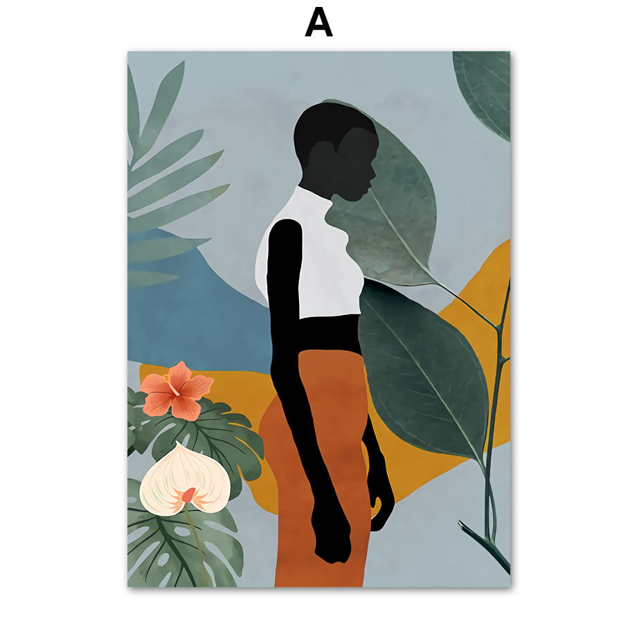 Abstract African Women Mural Art Canvas Painting