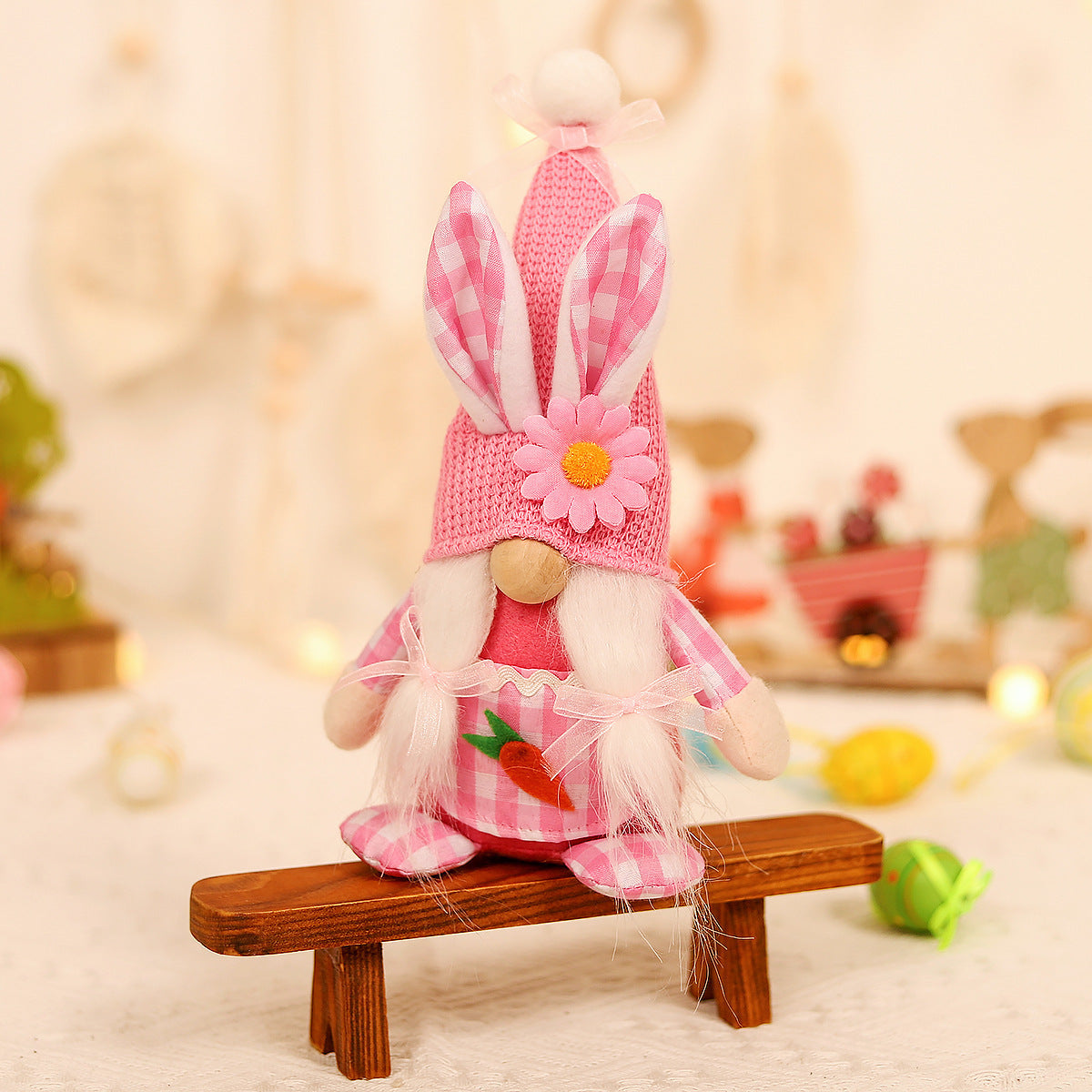 Knitted Easter bunny gnome
