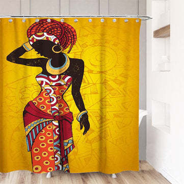 African Girl Polyester Shower Curtain
