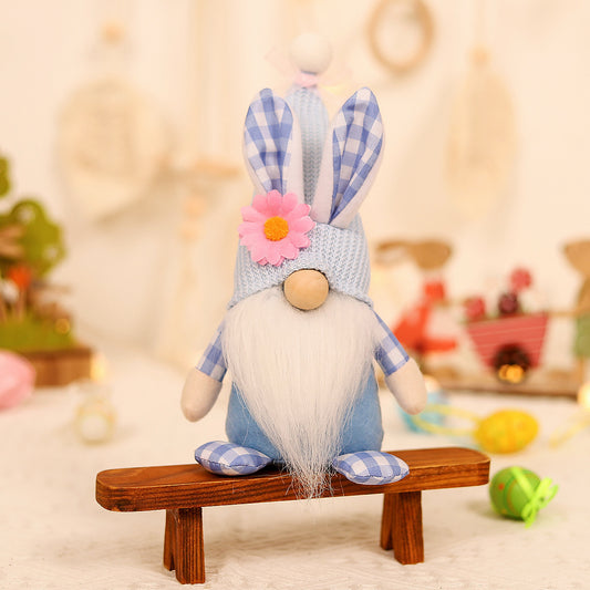 Knitted Easter bunny gnome