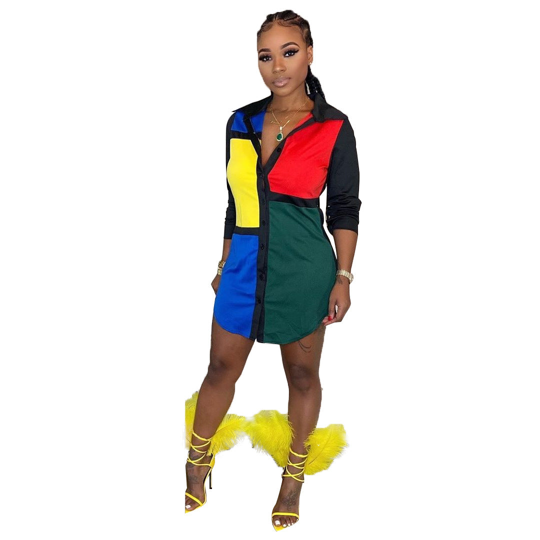 Fall Women's Plaid Stitching Top