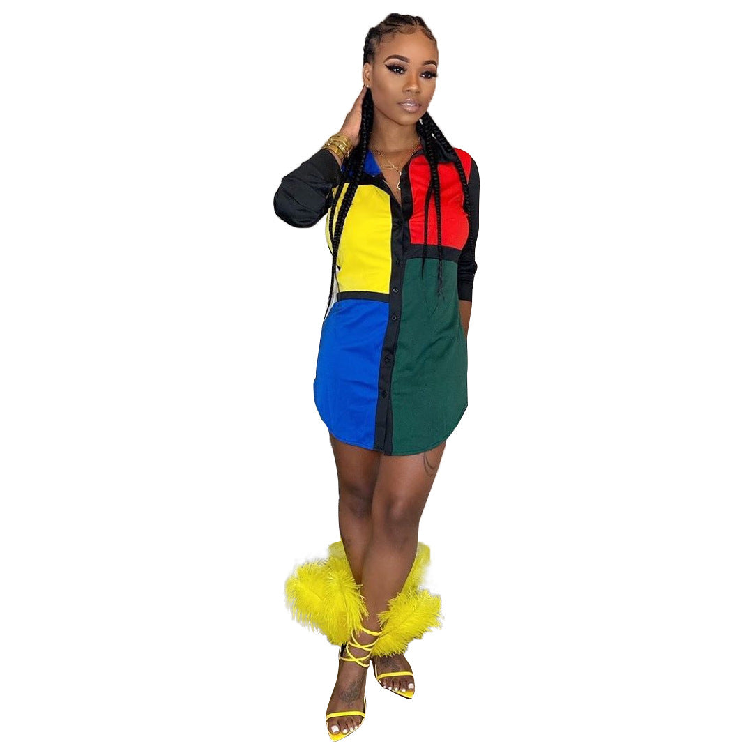 Fall Women's Plaid Stitching Top