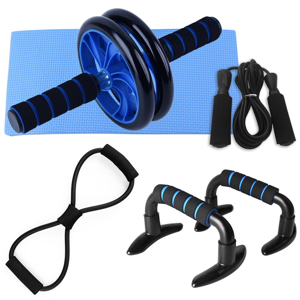 Ab Roller Trainer with Push UP Bar Jump Rope