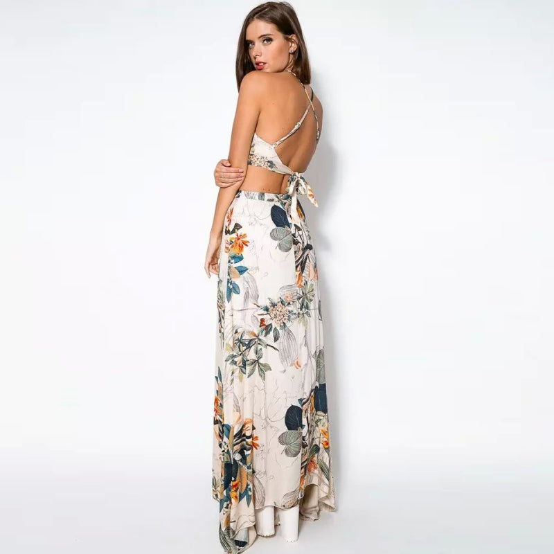 Summer women's printed dress suit