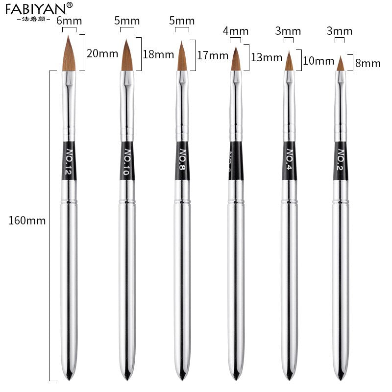 5Pcs/set 11/13/15/17/19mm Nail Art Crystal Brush