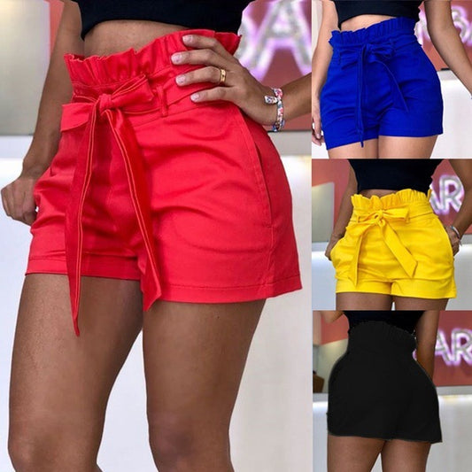 Lace Up Wide Leg Casual Shorts