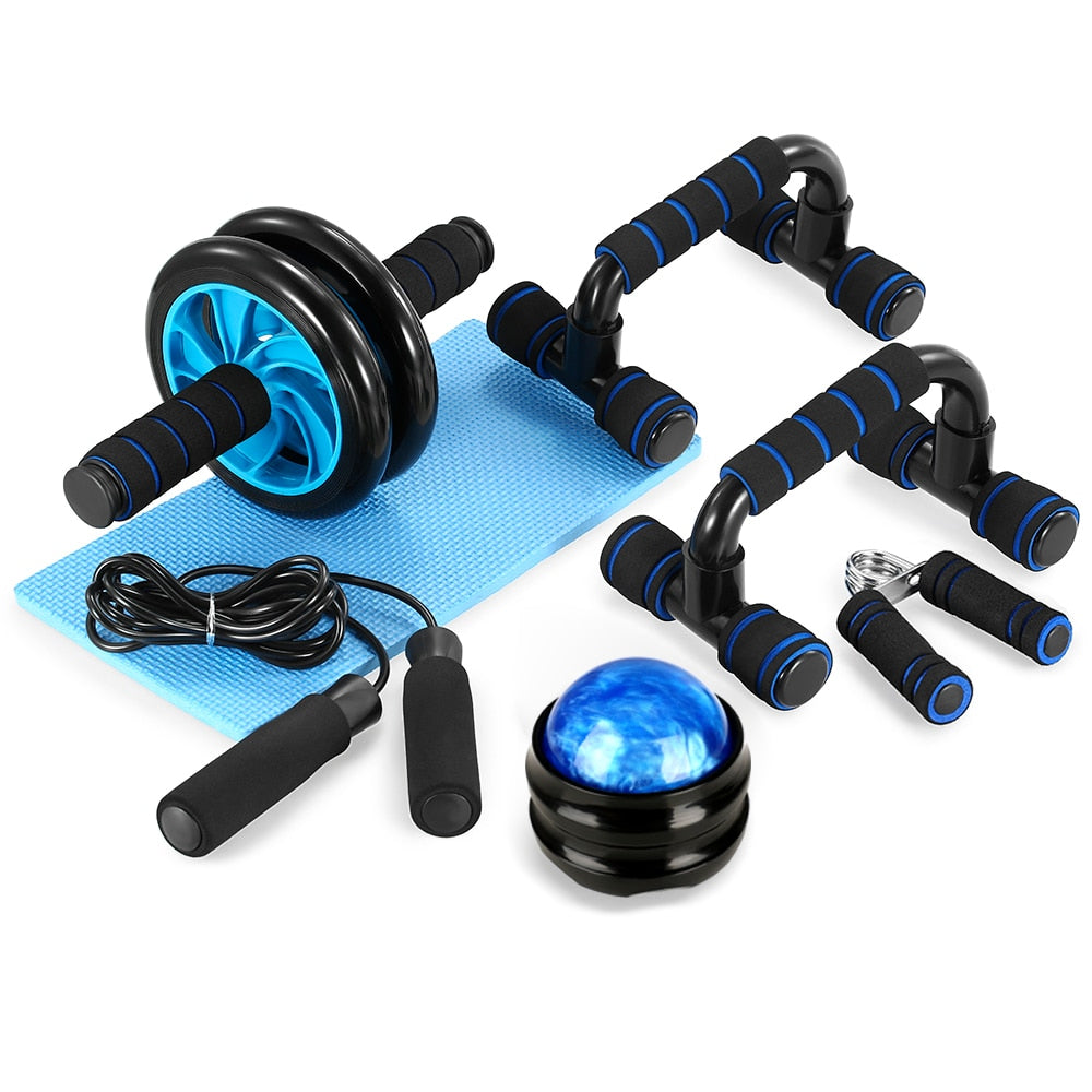 Ab Roller Trainer with Push UP Bar Jump Rope