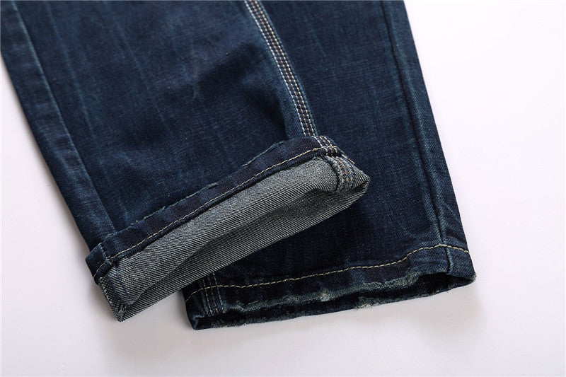 Men's Jeans Wear Hole Straight Tube