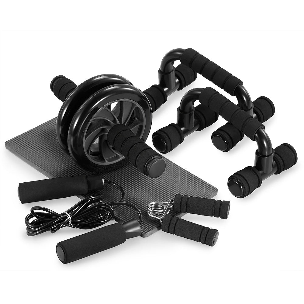 Ab Roller Trainer with Push UP Bar Jump Rope