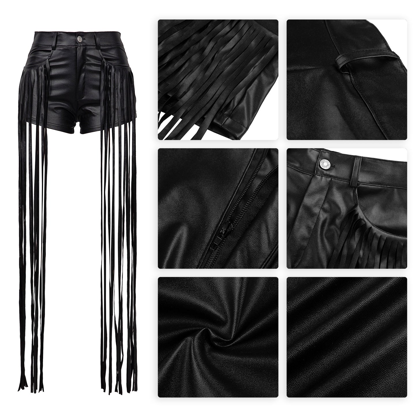 Leather Fringe Shorts