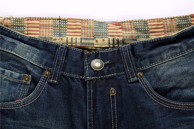 Men's Jeans Wear Hole Straight Tube