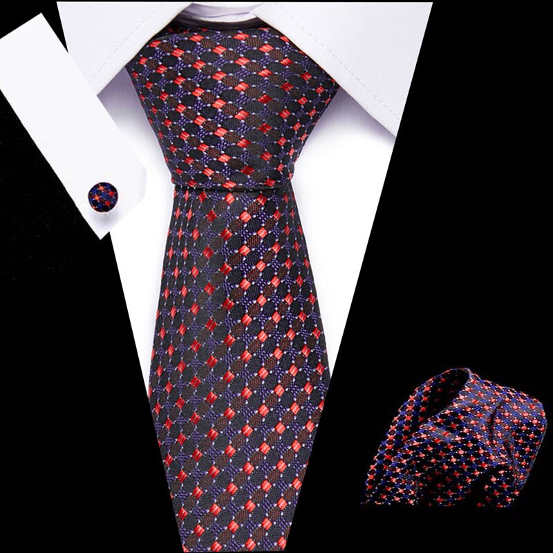 Luxury Paisley Blue Silk Tie with Hanky & Cufflinks