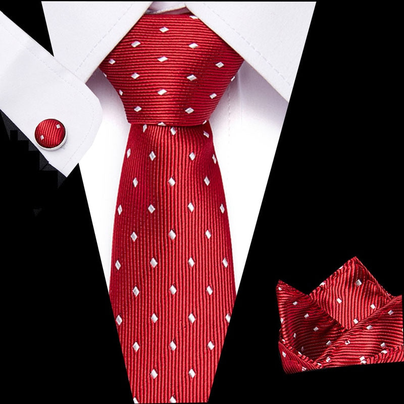 Luxury Paisley Blue Silk Tie with Hanky & Cufflinks