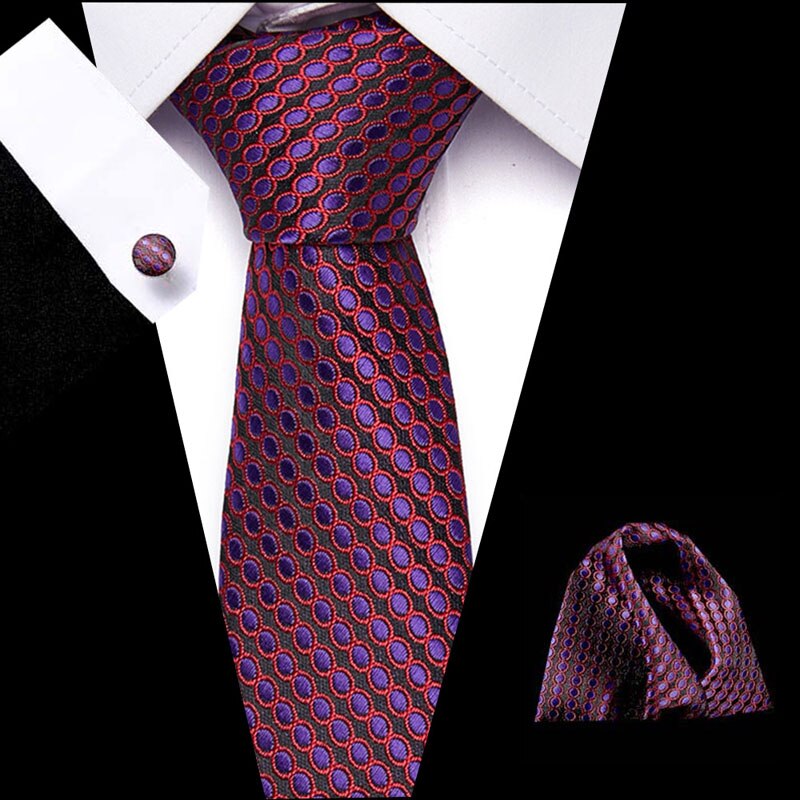 Luxury Paisley Blue Silk Tie with Hanky & Cufflinks