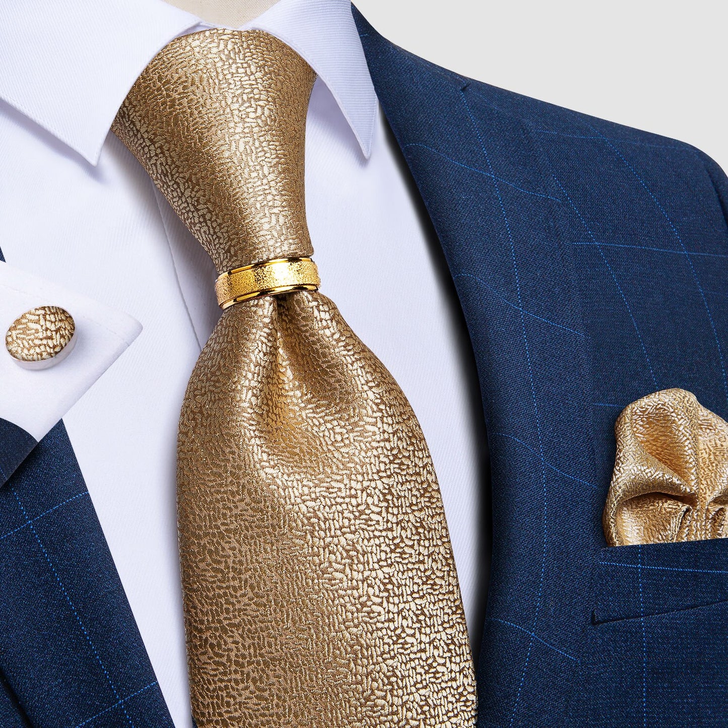Designer Men's Necktie Striped Floral Paisley Silk Tie Pocket Square Cufflinks