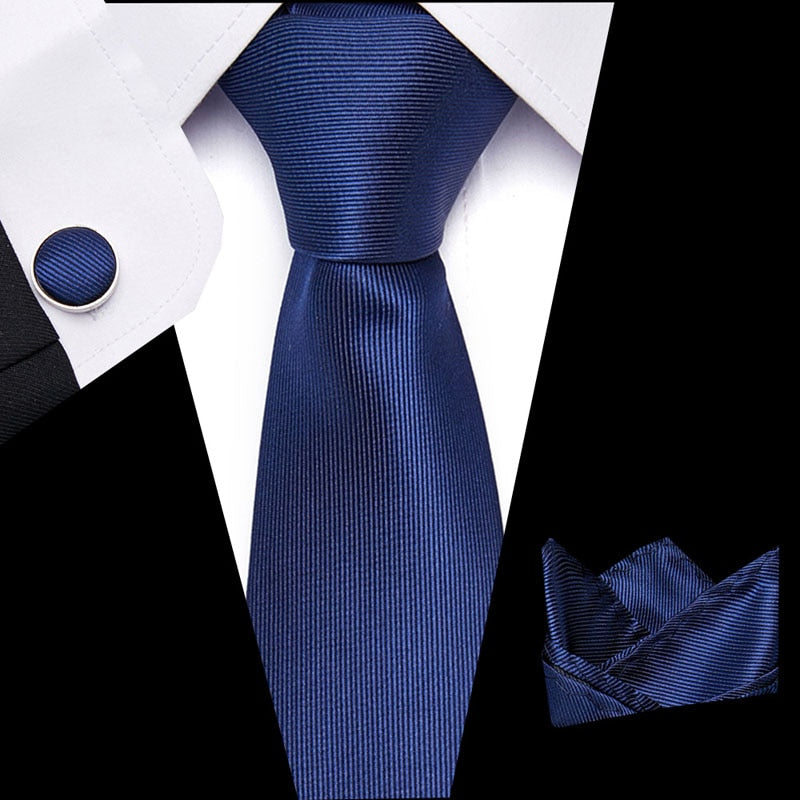 Luxury Paisley Blue Silk Tie with Hanky & Cufflinks