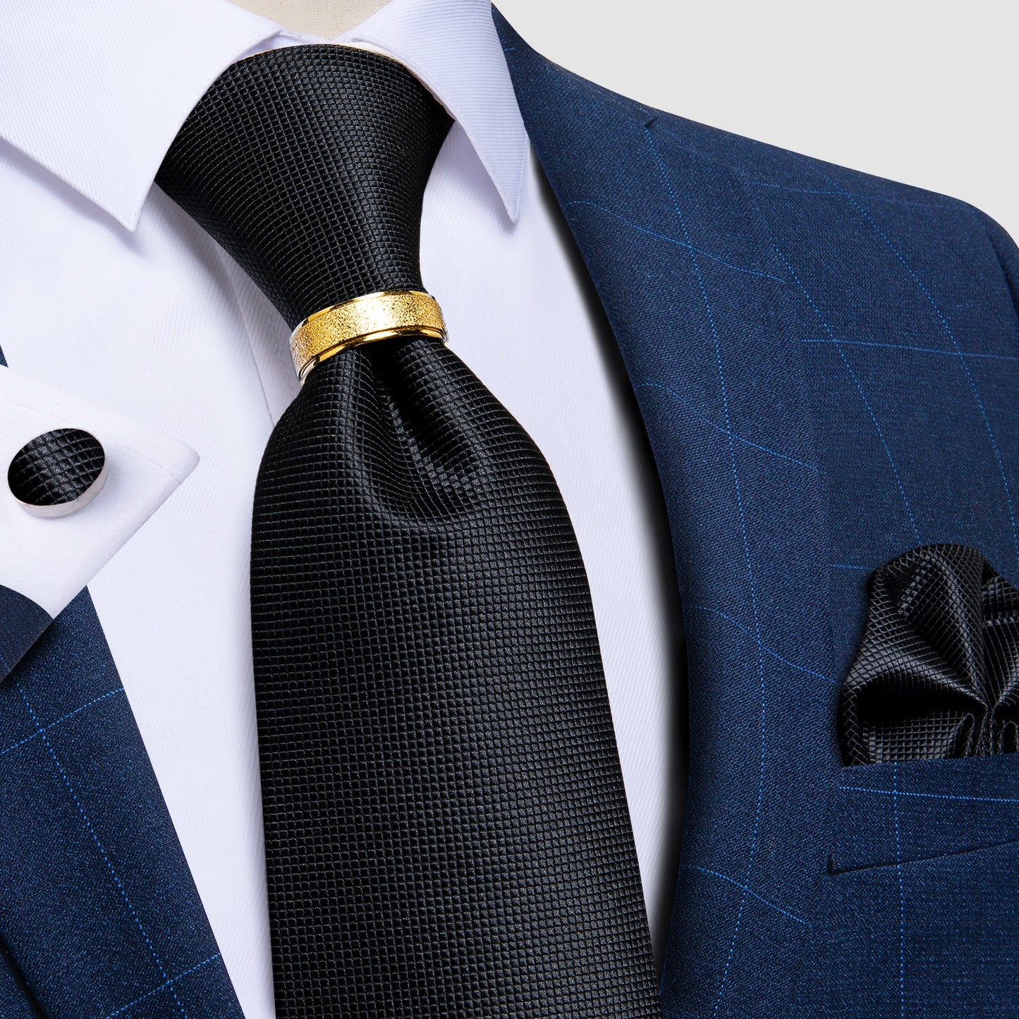 Designer Men's Necktie Striped Floral Paisley Silk Tie Pocket Square Cufflinks