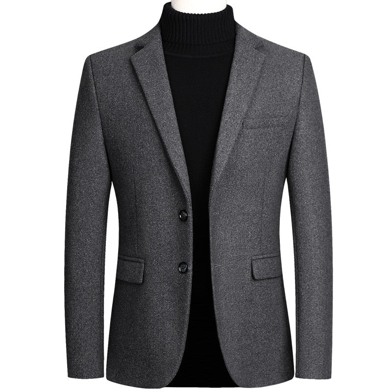 Men's Woolen Formal Wedding Tuxedo Suit Jacket