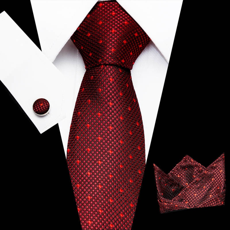 Luxury Paisley Blue Silk Tie with Hanky & Cufflinks