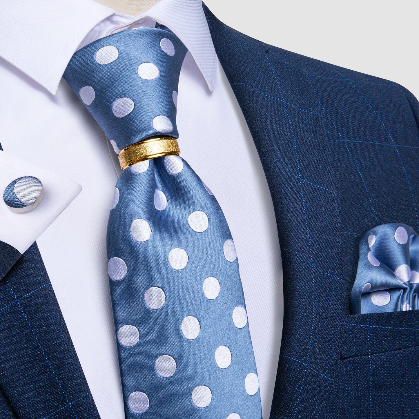Designer Men's Necktie Striped Floral Paisley Silk Tie Pocket Square Cufflinks