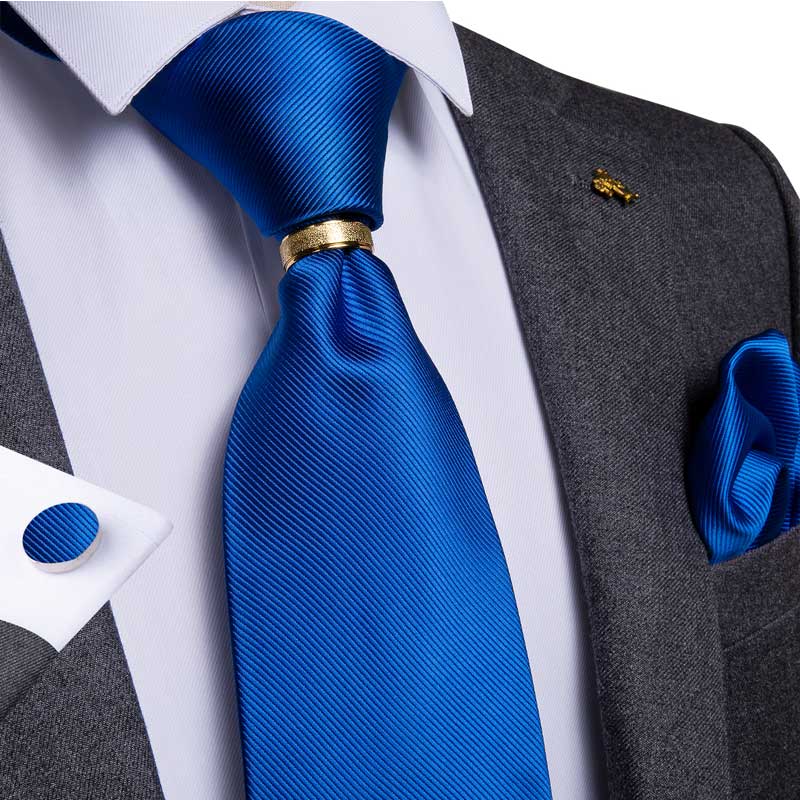 Designer Men's Necktie Striped Floral Paisley Silk Tie Pocket Square Cufflinks
