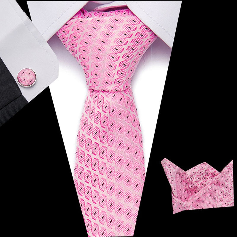 Luxury Paisley Blue Silk Tie with Hanky & Cufflinks