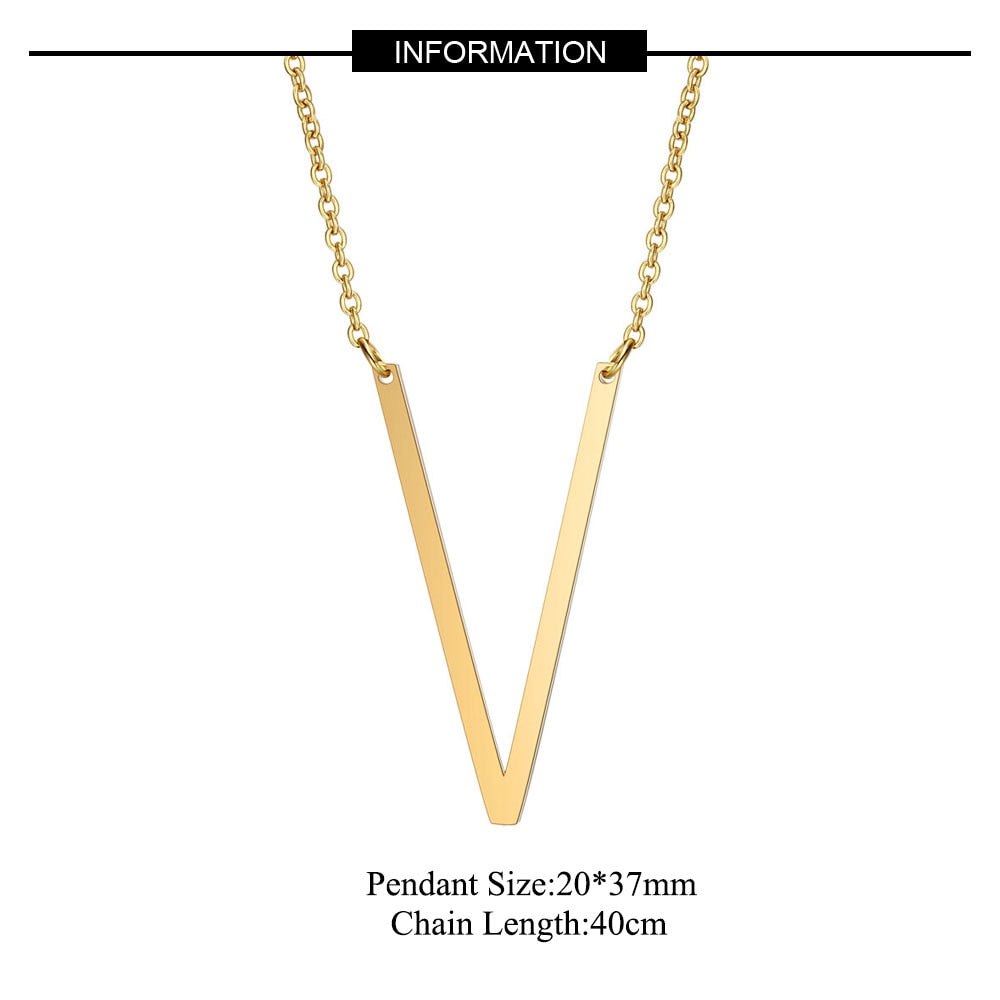 Large Initial Necklace 100% Stainless Steel