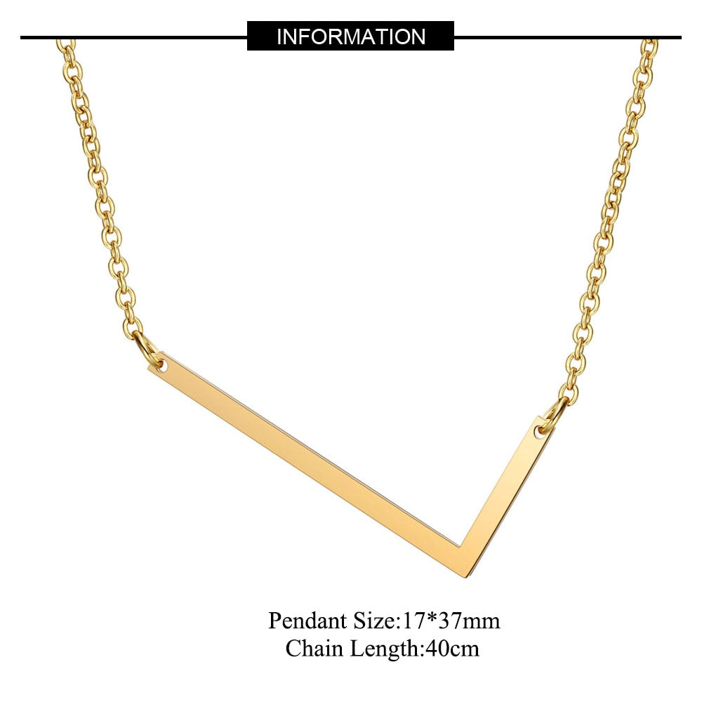 Large Initial Necklace 100% Stainless Steel