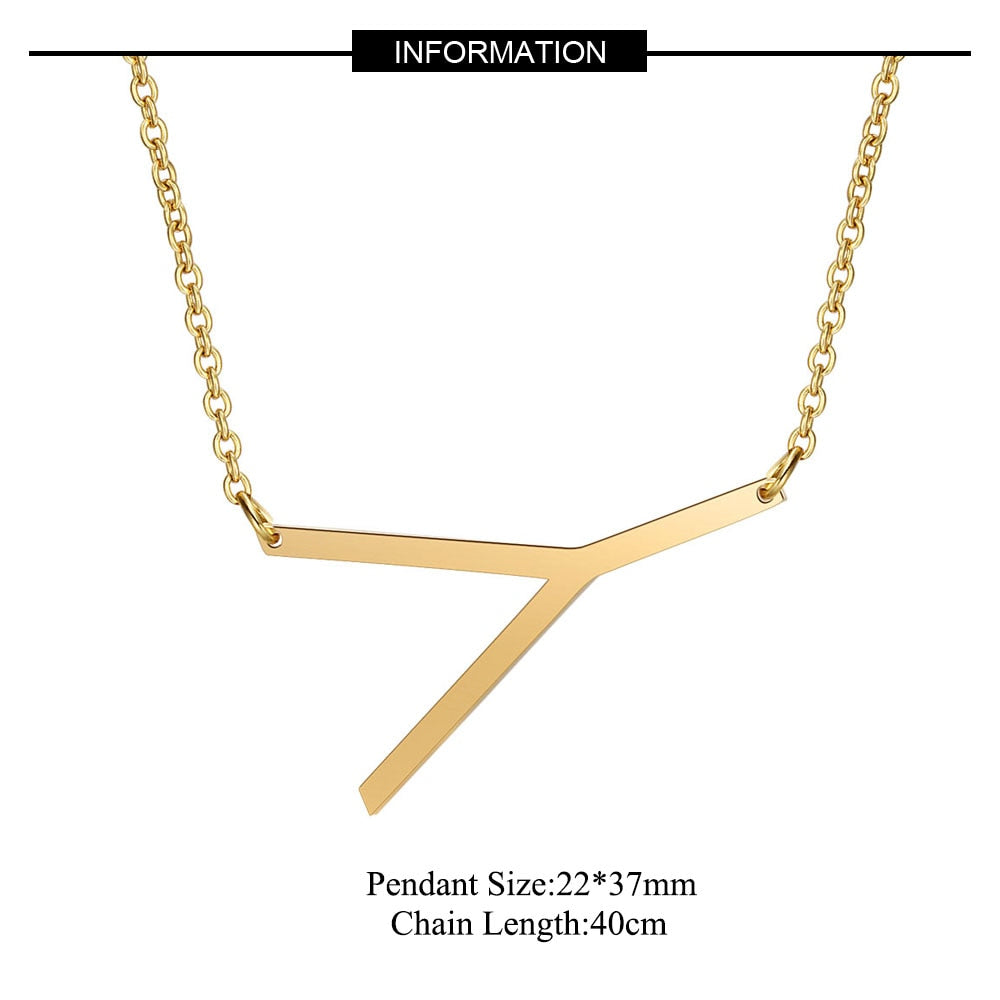 Large Initial Necklace 100% Stainless Steel